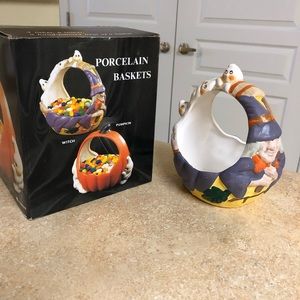 Porcelain Halloween treat basket
